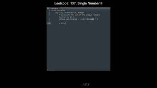 Leetcode 137. Single Number II in Python | Python Leetcode | Python Coding Tutorial | Python ASMR
