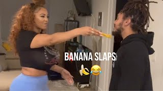 Come get these banana slaps 🤣🤣🤣 #bananachallenge