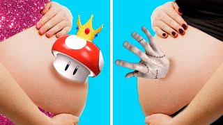 Princess Peach vs Wednesday Addams Pregnant! Funny Situations and Incredible Hacks by Gotcha! Viral