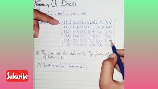 #probability of dice #statistics #probability #2012 private Qno 7(b)#B.com part 1