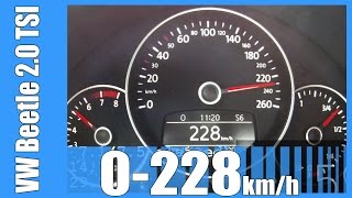 VW Beetle 2.0 TSI 0-228 km/h DSG NICE! Acceleration Test Autobahn