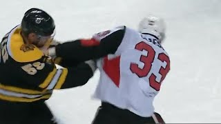 Fists fly as Schaller takes exception to Claesson's hit on Acciari