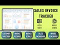 Sales Invoice Tracker Excel & Google Sheets with Generator, Customers, Product, Automated Dashboard