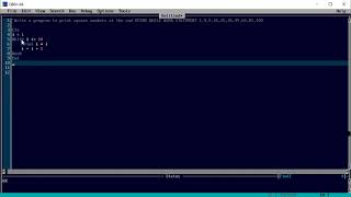 Write a program to print square numbers USING WHILE WEND STATEMENT 1,4,9,16,25 #qbasic #pc