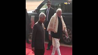 PM MODI ATTENDS CEREMONIAL WELCOME FOR SRI LANKAN PRESIDENT  AT RASHTRAPATI BHAWAN