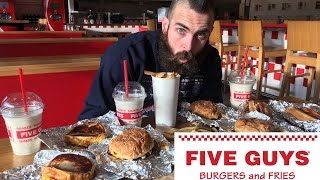 The Five Guys 10,000 Calorie Take Down | BeardMeatsFood