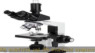 AmScope T490B-DK Compound Trinocular Microscope, WF10x and WF20x Eyepieces, 40X-2000X Magnification