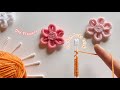 Superb Woolen Flower Craft Ideas with Cotton buds - DIY Woolen Flowers- Hand Embroidery Design Trick