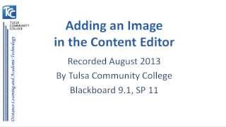 Add an Image in the Bb Content Editor