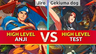 GGST ▰ Jiro (Anji Mito) vs Gekiuma dog (Testament). Guilty Gear Strive High Level Gameplay