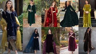 Latest Velvet dress designs 2025 ||New velvet suit designs ||Winter Velvet dresses @Lookbookby_noor