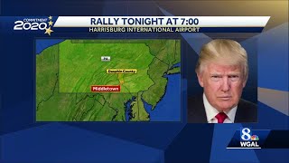 President Donald Trump holds rally at Harrisburg International Airport tonight