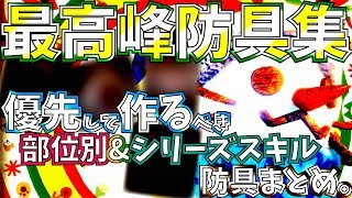 【MHWI】最高峰防具紹介まとめ!!部位別＆シリーズスキル別。βよりαの方が装備スキルでカスタム性が高い防具も!!【モンハンワールドアイスボーン 】