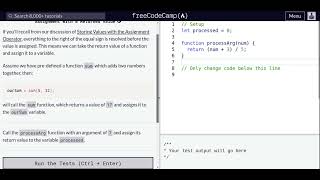 Lesson 56 | Basic JavaScript | Assignment with a Returned Value
