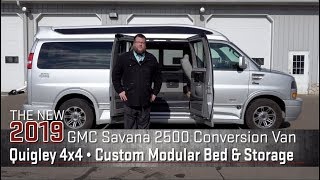 New 2019 GMC Quigley 4x4 Explorer Conversion Van [Custom Modular Bed]  | White Bear Superstore