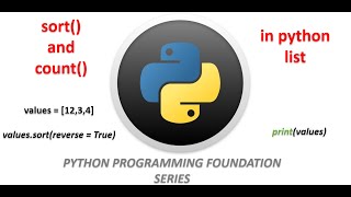 SORT AND COUNT METHODS IN PYTHON LIST