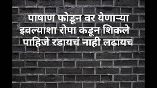 पाषाण फोडून वर येणाऱ्या इवल्याशा रोपा कडून शिकले पाहिजे रडायचं नाही @Nitinbanugade @abpmajhatv