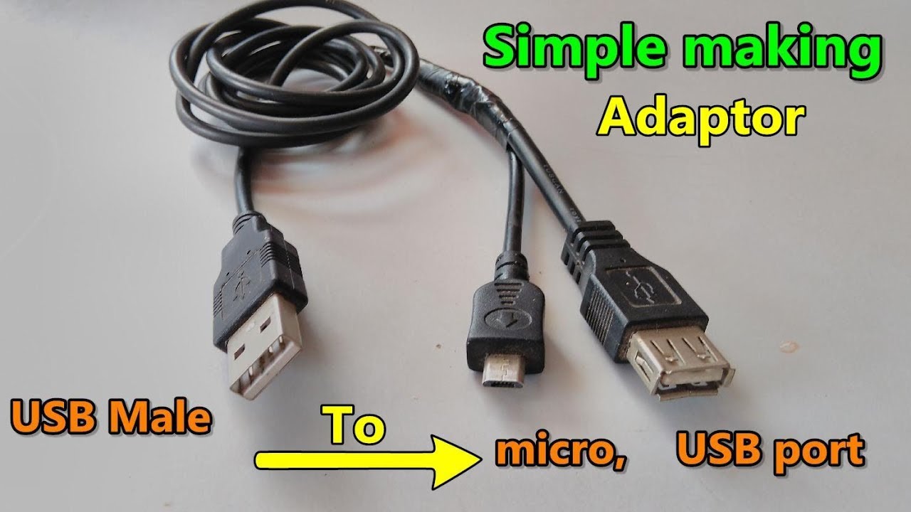 USB Data Cable Convert To OTG And Miro USB Adaptor Making - YouTube