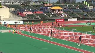 2015　北海道全中　陸上競技　女子100mH　準決勝2組