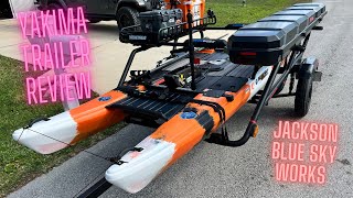 Yakima trailer review with blue sky Boatworks 360 kayak