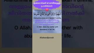 മാതാവിന് വേണ്ടിയുള്ള ദുആ #youtubeshorts #quotes #islamcmessage #islamicprayer 🤲