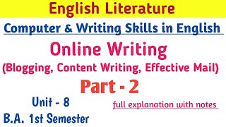 B.A.1st sem. english literature Unit 8 , part 2 Online writing (effective email) types of email