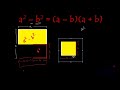 a square minus b square a^2 b^2 geometrical explanation and derivation