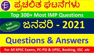 January 2021 monthly current affairs in kannada | January Current Affairs 2021 in Kannada