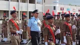 Sainik School Bijapur AVM SK Parhi VSM, reviewing the guard, 9 June 2014