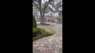 Hail comes down in Winter Park on Sunday