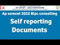 ap eamcet 2022 bipc Counselling seat allotment College self reporting documents