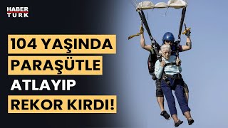 104 yaşında paraşütle atlayan en yaşlı kadın oldu!