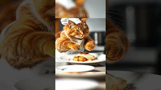 become a chef in a restaurant #ai #cat #shorts #shortvideo #funny #animals #catlover