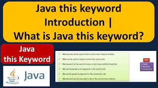 Java this keyword Introduction | What is Java this keyword? | Java Tutorial