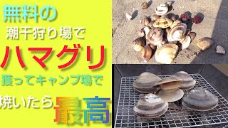 【無料の潮干狩り】高級食材の特大ハマグリと自分で苦労して獲って焼くという最高のスパイス。