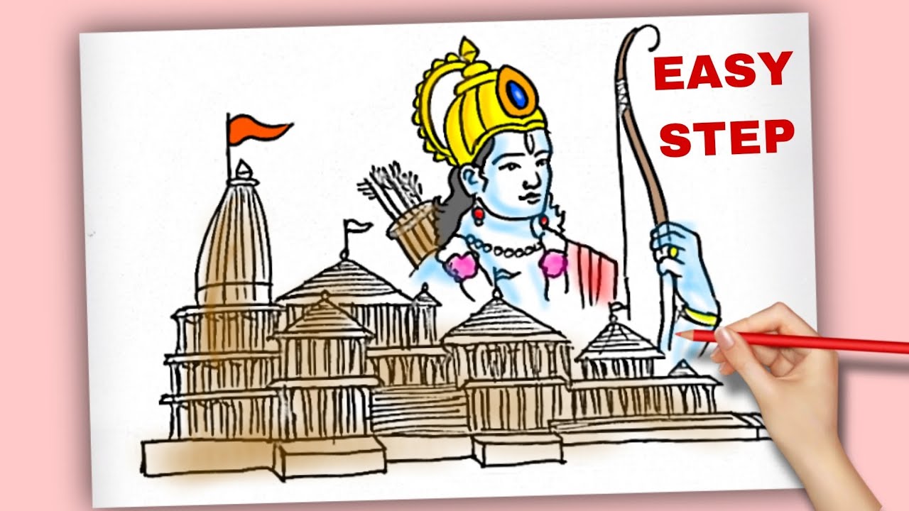 Ayodhya Ram Mandir Drawing // Ayodhya Ram Temple Drawing - YouTube