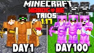 WE Survived 100 days in 1.17 Hardcore Minecraft (Trio 100 days)