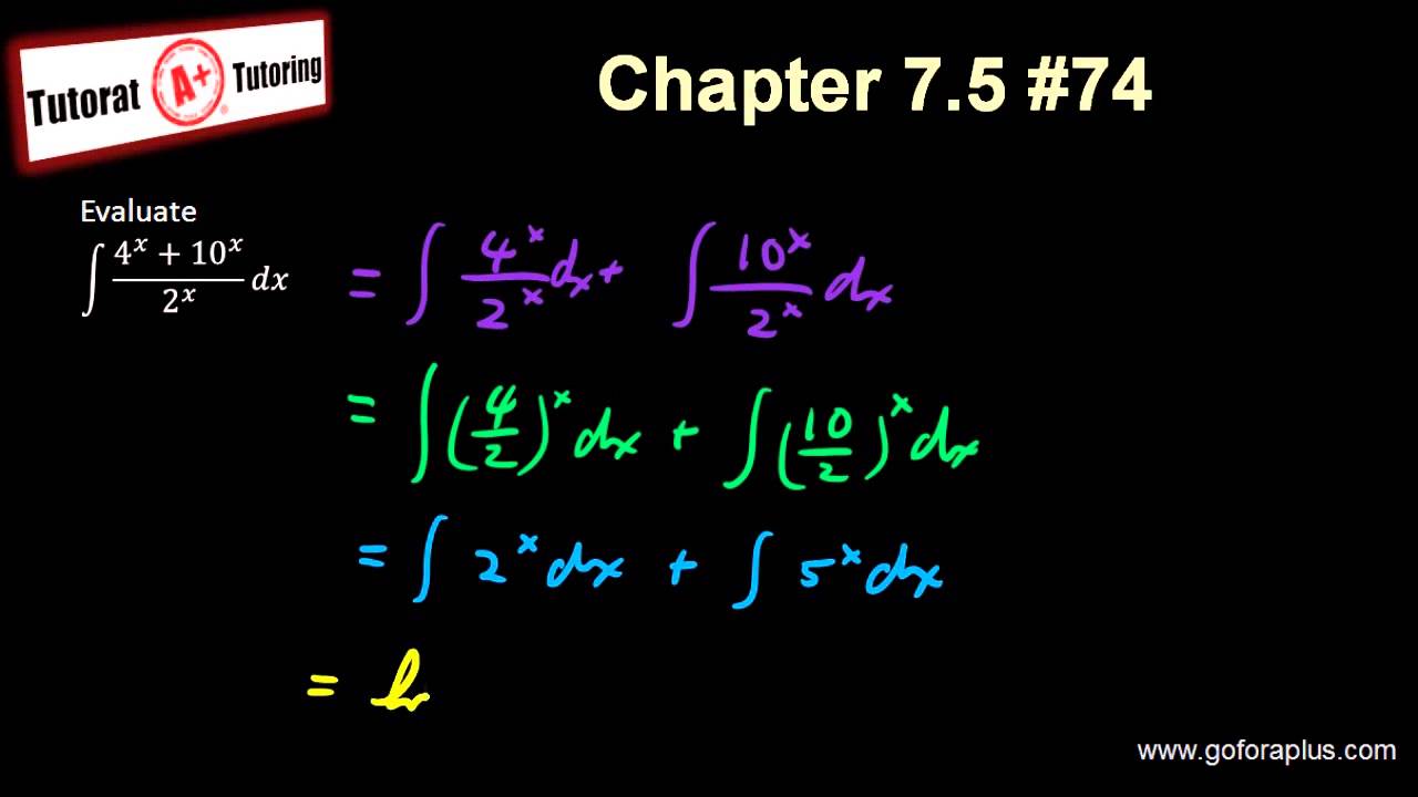 Calculus 2 - Integration Of Exponential Function Stewart Chapter 7.5 ...