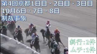 2018年10月6日・7日・8日京都競馬制裁事象