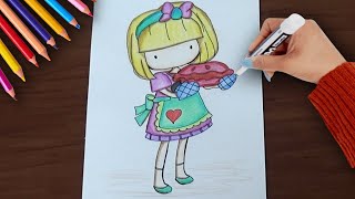 HOW TO DRAW AND PAIN A CHARMING DOLL