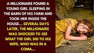 A MILLIONAIRE FOUND A YOUNG GIRL SLEEPING IN THE BARN OF HIS FARM AND TOOK HER INSIDE THE HOUSE...