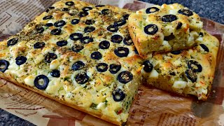 الكيكة المالحة بالجبن والزيتون والخضار قوام هش ونكهة مميزة-Salted cake with cheese and vegetables