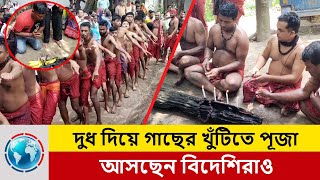 গাছের খুঁটিকে দুধ গোসল করিয়ে পূজা-অর্চনা চলছে ৫০০ বছর ধরে | Hindu Festival | SonaliNews