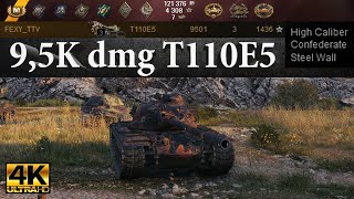 T110E5 video in Ultra HD 4K🔝 9501 dmg, 3550 block, 3 kills, 1436 exp 🔝 World of Tanks ✔️