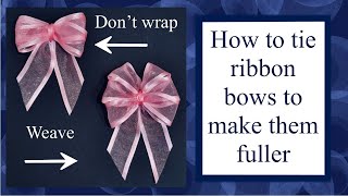 🎀 How-to tutorial ribbon hack to tie bows fuller Card making Scrapbooking Hair bands Wedding Sewing