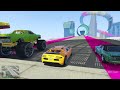 franklin tried impossible ultra mega ramp parkour challenge gta 5 shinchan and chop