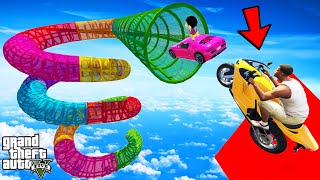 FRANKLIN TRIED IMPOSSIBLE ULTRA MEGA RAMP PARKOUR CHALLENGE GTA 5 | SHINCHAN and CHOP