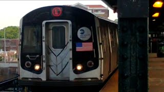 MTA NYC Subway|BMT Canarsie Line|Canarsie Bound R143 L train Entering \u0026 Leaving Atlantic Avenue.