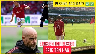 Christian Eriksen impressed Erik ten Hag as the manager recorded first loss against Athletico Madrid