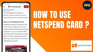 How can I use a Netspend card ?
